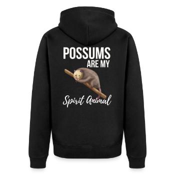 Possums Are My Spirit Animal - Unisex Premium Organic Zip Hoodie - black - Back - Nico (187cm)
