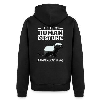 C'est mon costume humain, je suis vraiment un miel - Veste à capuche bio Premium Unisexe - noir - Dos - Nico (187cm)