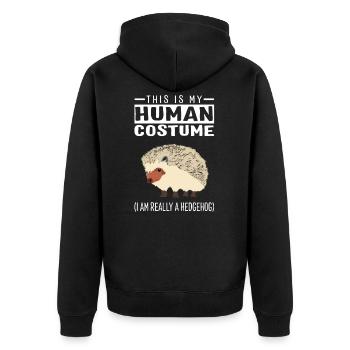 This Is My Human Costume I'm Really A Hedgehog - Unisex Premium Organic Zip Hoodie - black - Back - Nico (187cm)