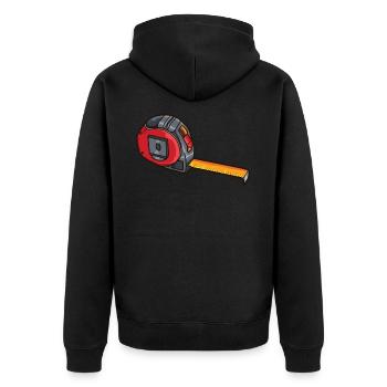tape measure - Unisex Premium Organic Zip Hoodie - black - Back - Nico (187cm)