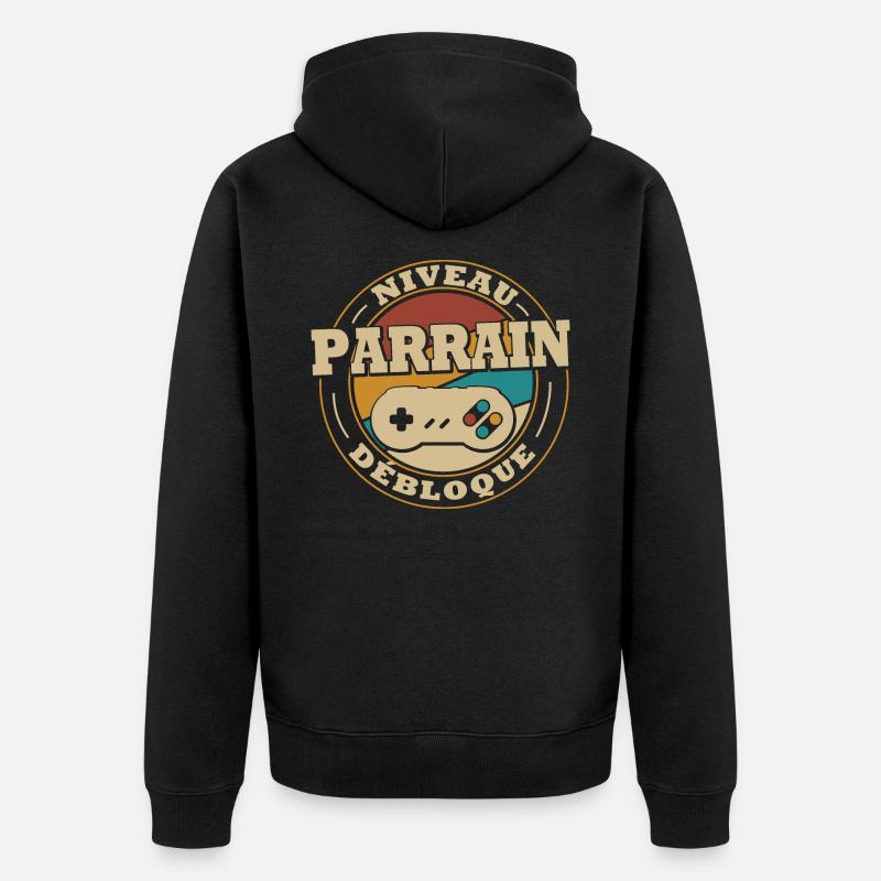 Niveau parrain débloquer - Veste à capuche bio Premium Unisexe - noir
