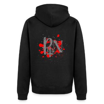Pain - Unisex Premium Organic Zip Hoodie - black - Back - Nico (187cm)