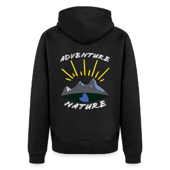Adenture Nature, Aventure Nature, Camping - Veste à capuche bio Premium Unisexe - noir - Dos - Nico (187cm)