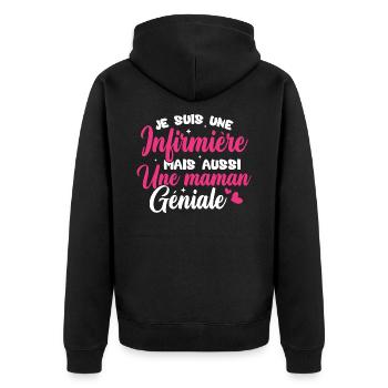 Je suis une infirmière et une maman géniale - Veste à capuche bio Premium Unisexe - noir - Dos - Nico (187cm)