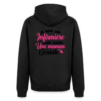 Je suis une infirmière et une maman géniale - Veste à capuche bio Premium Unisexe - noir - Dos - Nico (187cm)