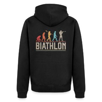 L’évolution du ski de fond biathlon - Veste à capuche bio Premium Unisexe - noir - Dos - Nico (187cm)