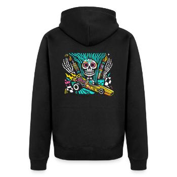 Drag Car Racing für wahre Motorsportfans - Unisex Premium Bio Zip Hoodie - Schwarz - Hinten - Nico (187cm)