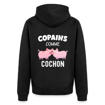 Meilleur Pote pour toujours copains comme cochon - Veste à capuche bio Premium Unisexe - noir - Dos - Nico (187cm)