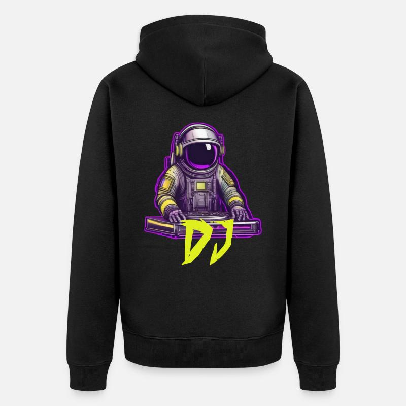 DJ Astronaut - Unisex Premium Bio Zip Hoodie - Schwarz