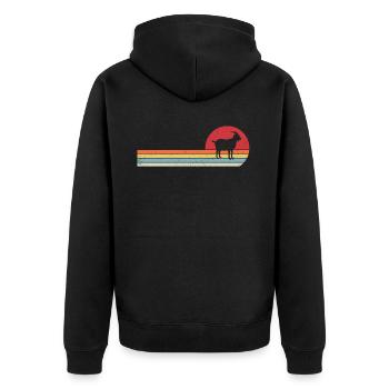 retro goat t-shirt - Veste à capuche bio Premium Unisexe - noir - Dos - Nico (187cm)