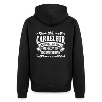 carreleur le seul le vrai - Veste à capuche bio Premium Unisexe - noir - Dos - Nico (187cm)
