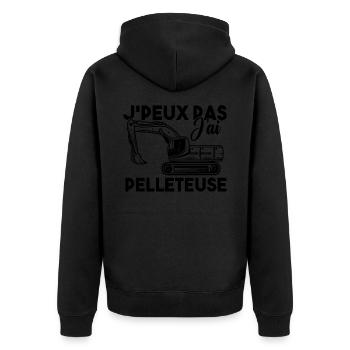 J peux pas j ai pelleteuse - Veste à capuche bio Premium Unisexe - noir - Dos - Nico (187cm)