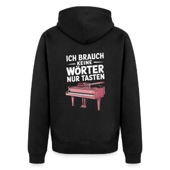 Pianist Konzertflügel Klavier und Piano Spieler - Unisex Premium Bio Zip Hoodie - Schwarz - Hinten - Nico (187cm)