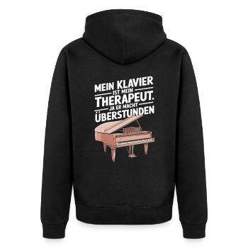 Pianist Klavier Konzertflügel und Piano Spieler - Unisex Premium Bio Zip Hoodie - Schwarz - Hinten - Nico (187cm)