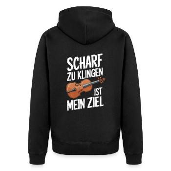 Violine Geigen Musiker Spieler Geiger Violinist - Unisex Premium Bio Zip Hoodie - Schwarz - Hinten - Nico (187cm)