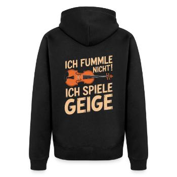 Geiger Musiker Geigen Spieler Violine Violinist - Unisex Premium Bio Zip Hoodie - Schwarz - Hinten - Nico (187cm)