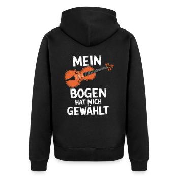 Geigen Spieler Instrument Geiger Violine Violinist - Unisex Premium Bio Zip Hoodie - Schwarz - Hinten - Nico (187cm)