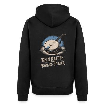 Banjo Spieler Bluegrass Musik Saiteninstrument - Unisex Premium Bio Zip Hoodie - Schwarz - Hinten - Nico (187cm)