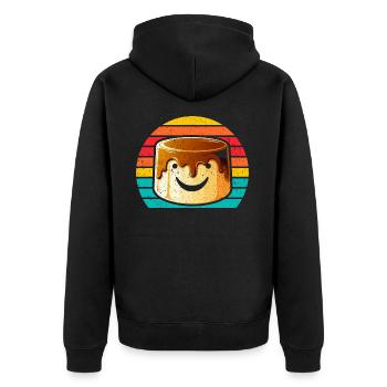 Retro Vintage Dessert Design für Genießer - Unisex Premium Bio Zip Hoodie - Schwarz - Hinten - Nico (187cm)