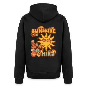 Sunshine on my mind - Unisex Premium Organic Zip Hoodie - black - Back - Nico (187cm)