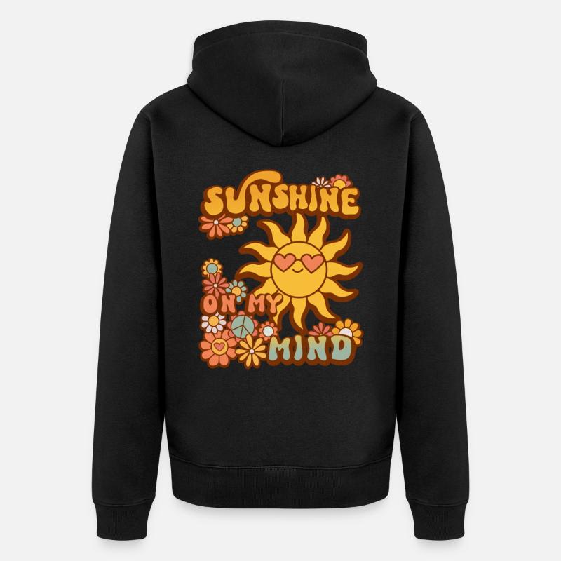 Le soleil dans mon - Veste à capuche bio Premium Unisexe - noir