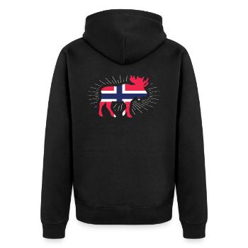 Norway - Unisex Premium Organic Zip Hoodie - black - Back - Nico (187cm)