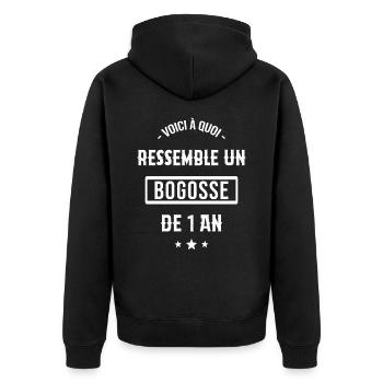 voilà à quoi ressemble un bogosse de 1 an cadeau - Veste à capuche bio Premium Unisexe - noir - Dos - Nico (187cm)