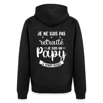 Je ne suis pas Retraité je suis un Papy - Veste à capuche bio Premium Unisexe - noir - Dos - Nico (187cm)