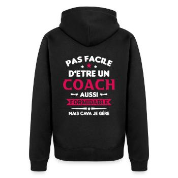 Coach Formidable Idée Cadeau Entraîneur Drôle - Veste à capuche bio Premium Unisexe - noir - Dos - Nico (187cm)