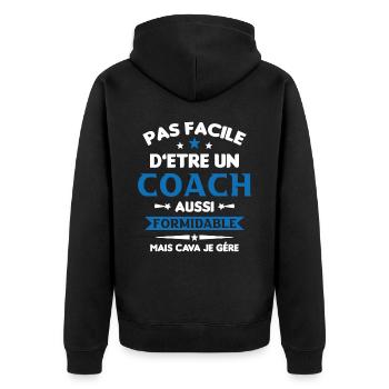 Coach Formidable Idée Cadeau Entraîneur Drôle - Veste à capuche bio Premium Unisexe - noir - Dos - Nico (187cm)