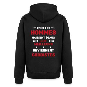 Les Meilleurs Hommes Deviennent Cordistes - Veste à capuche bio Premium Unisexe - noir - Dos - Nico (187cm)