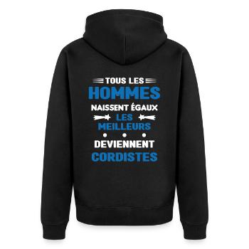 Les Meilleurs Hommes Deviennent Cordistes - Veste à capuche bio Premium Unisexe - noir - Dos - Nico (187cm)