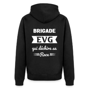 Brigade Evg Cadeau Homme Evg Humour Drôle - Veste à capuche bio Premium Unisexe - noir - Dos - Nico (187cm)