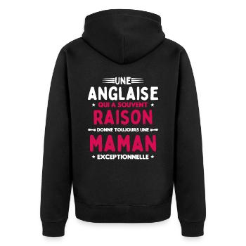 Une anglaise donne toujours maman exceptionnelle - Veste à capuche bio Premium Unisexe - noir - Dos - Nico (187cm)