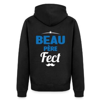 beau-pèrefect cadeau beau-papa anniversaire humour - Veste à capuche bio Premium Unisexe - noir - Dos - Nico (187cm)