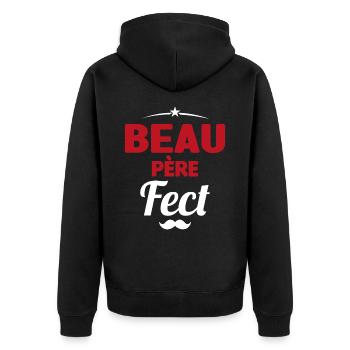beau-pèrefect cadeau beau-papa anniversaire humour - Veste à capuche bio Premium Unisexe - noir - Dos - Nico (187cm)