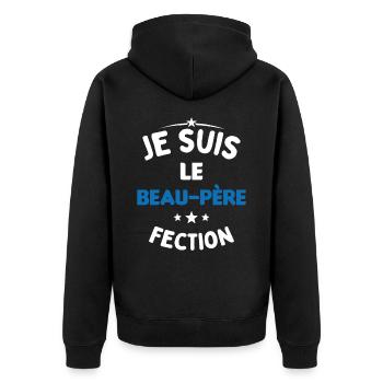 Je suis Le Beau Père-Fection - Veste à capuche bio Premium Unisexe - noir - Dos - Nico (187cm)
