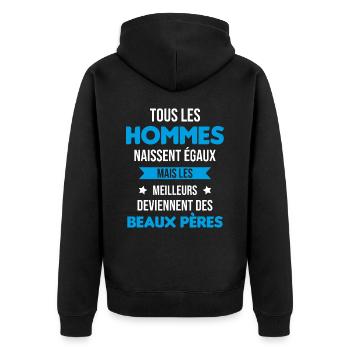 les meilleurs deviennent des beaux pères Cadeau - Veste à capuche bio Premium Unisexe - noir - Dos - Nico (187cm)