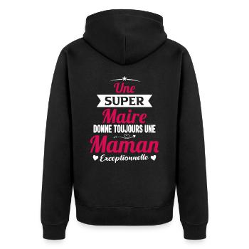 Maire Future Maman Cadeau Drôle - Veste à capuche bio Premium Unisexe - noir - Dos - Nico (187cm)
