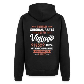 Vintage 1952 Cadeau D'anniversaire - Veste à capuche bio Premium Unisexe - noir - Dos - Nico (187cm)