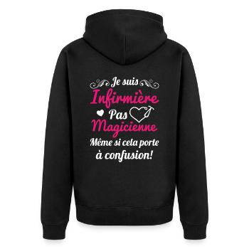 Je suis infirmière pas magicienne Cadeau Humour - Veste à capuche bio Premium Unisexe - noir - Dos - Nico (187cm)