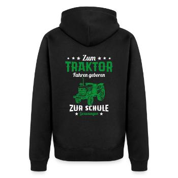 Né pour conduire un tracteur humour cadeau - Veste à capuche bio Premium Unisexe - noir - Dos - Nico (187cm)