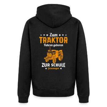 Né pour conduire un tracteur humour cadeau - Veste à capuche bio Premium Unisexe - noir - Dos - Nico (187cm)
