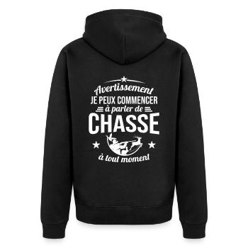 Je Peux Commencer À Parler De Chasse À Tout Moment - Veste à capuche bio Premium Unisexe - noir - Dos - Nico (187cm)