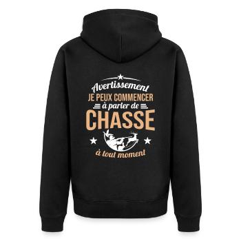 Parler De Chasse à Tout Moment Cadeau Chasseur - Veste à capuche bio Premium Unisexe - noir - Dos - Nico (187cm)