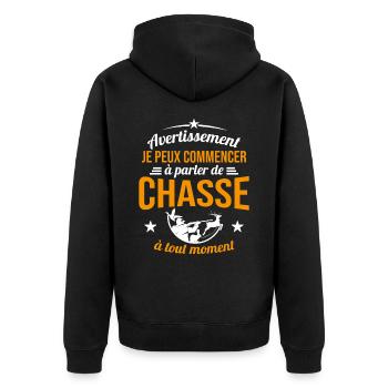 Parler De Chasse à Tout Moment Cadeau Chasseur - Veste à capuche bio Premium Unisexe - noir - Dos - Nico (187cm)