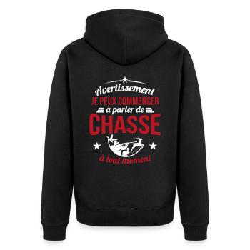 Parler De Chasse à Tout Moment Cadeau Chasseur - Veste à capuche bio Premium Unisexe - noir - Dos - Nico (187cm)