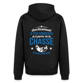 Parler De Chasse à Tout Moment Cadeau Chasseur - Veste à capuche bio Premium Unisexe - noir - Dos - Nico (187cm)