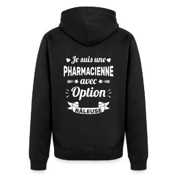 Je suis une pharmacienne avec option râleuse - Veste à capuche bio Premium Unisexe - noir - Dos - Nico (187cm)