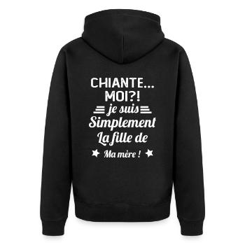 Chiante moi je suis simplement la fille de ma mère - Veste à capuche bio Premium Unisexe - noir - Dos - Nico (187cm)